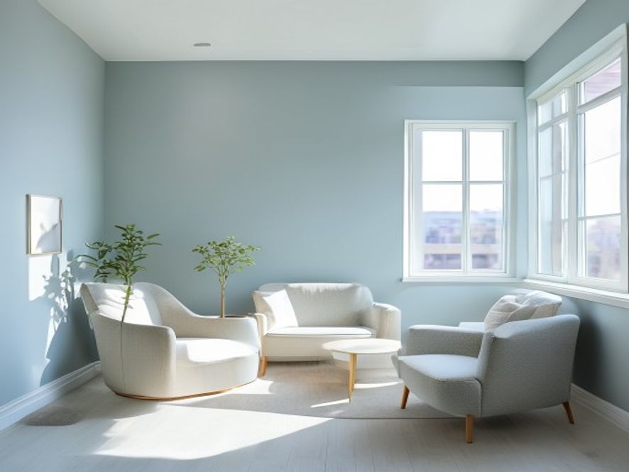 Bright, calm consultation space with soft natural light and minimalist decor